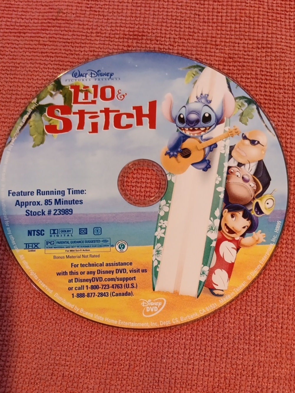2/$12 Disney Lilo & Stitch DVD *NO CASE*
